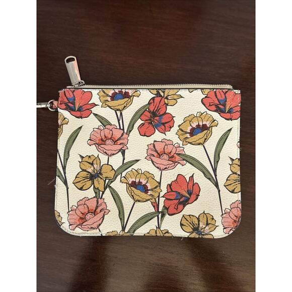 Steve Madden Women's Cosmetic Bag Neutral Floral Print Makeup Pouch Dusty Rose - Picture 3 of 6